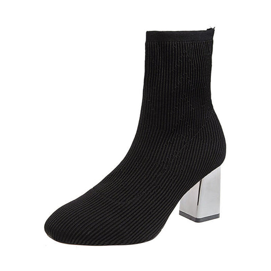Elastic boots women high heels GlamzKart