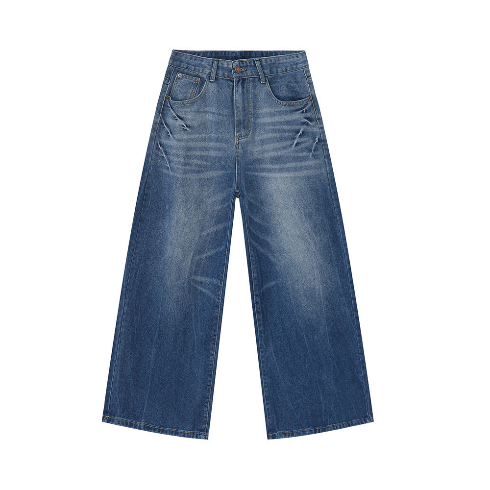 Men's Summer New Loose Straight Jeans Light Blue GlamzKart