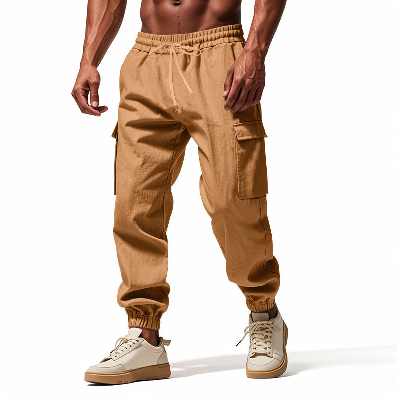 Loose Multi-pocket Workwear Ankle Banded Slacks GlamzKart