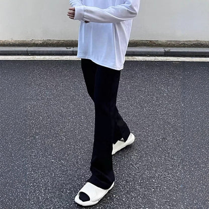 Black Willow Leaf Machete Straight Casual Pants GlamzKart