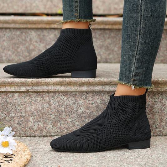 Plus Size Women's Boots Middle Tube Pointed Ankle Boots GlamzKart