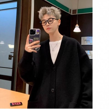Cardigan Japanese Lazy Style Loose-fitting Versatile Sweater Coat GlamzKart