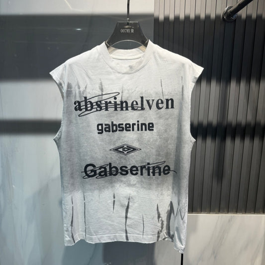 Letter Printing Gradient Comfortable Vest Ruan Handsome Sleeveless GlamzKart