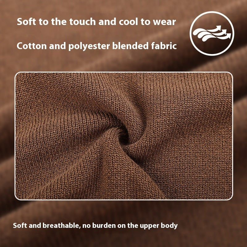 Men's Knitted Short-sleeved Ice Silk Polo Shirt GlamzKart