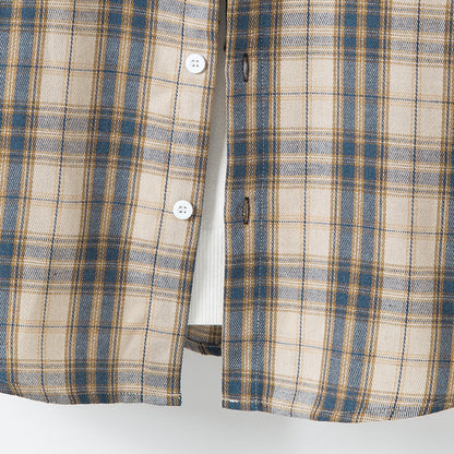 Men's Casual Plaid Long Sleeve Hooded Shirt GlamzKart