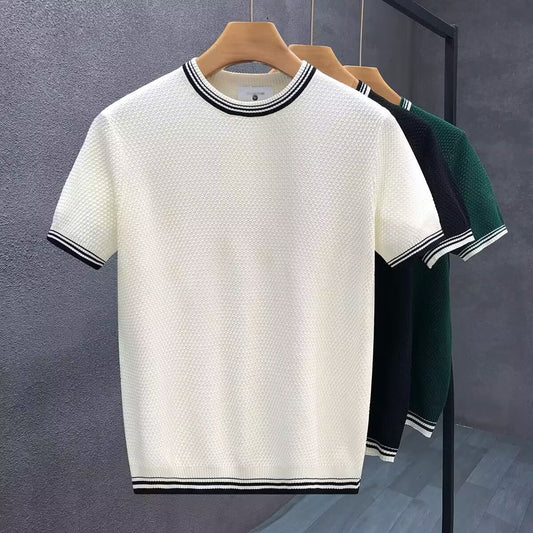Men's Slim Fit Stretch Crew Neck T-shirt GlamzKart