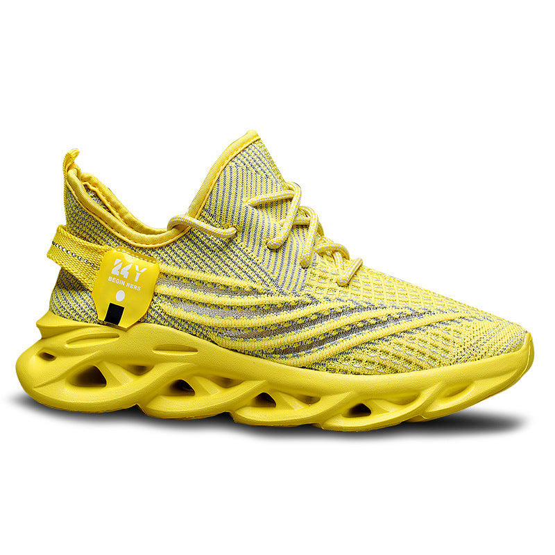 Flyknit Breathable Casual Sneaker Men's Mesh Surface Platform Running Shoes GlamzKart