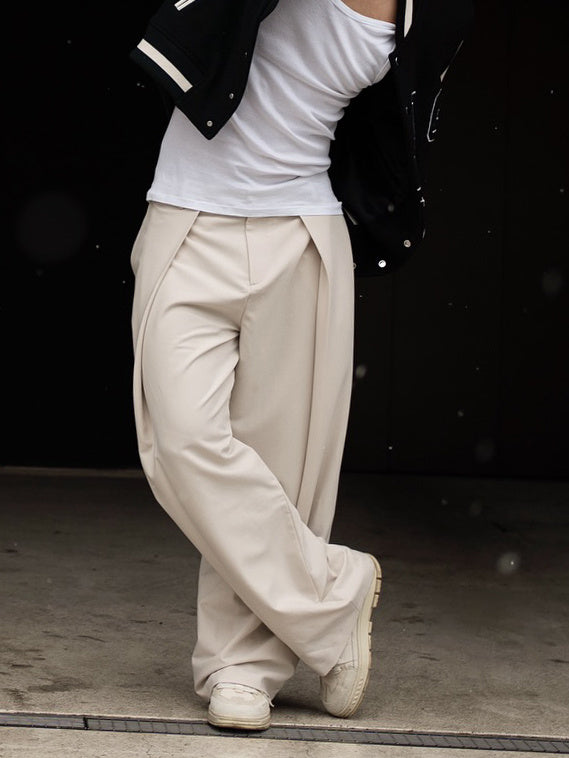 High-waisted Pleated Casual Pants GlamzKart