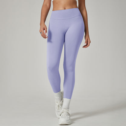 Seamless High Waist Yoga Pants Hip Lifting Workout Pants Light Purple GlamzKart