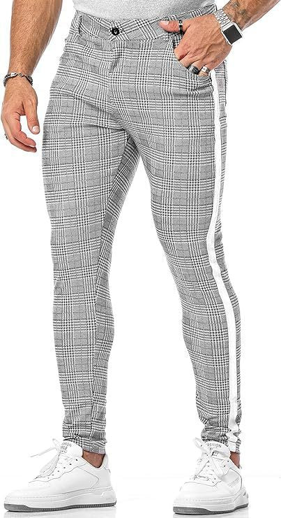 Men's Summer Thin 3D Printed Slim Fit Suit Pants G87P410 GlamzKart