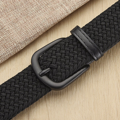 New Men's And Women's Woven Belt Elastic Stretch Punch-free GlamzKart