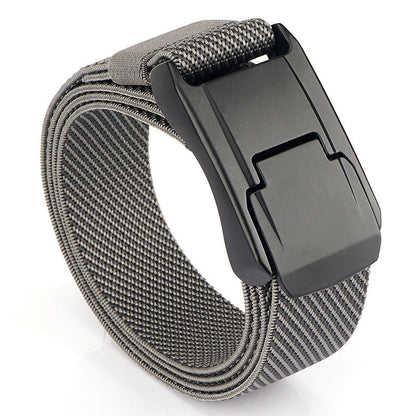 Men's Tactical Belt Casual Weaving Elastic Twill Gray 125cm GlamzKart