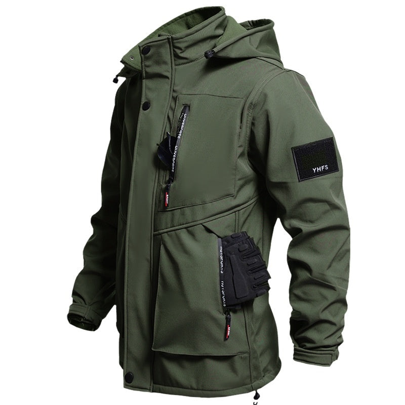 Autumn And Winter Fleece-lined Waterproof Jacket Suit GlamzKart