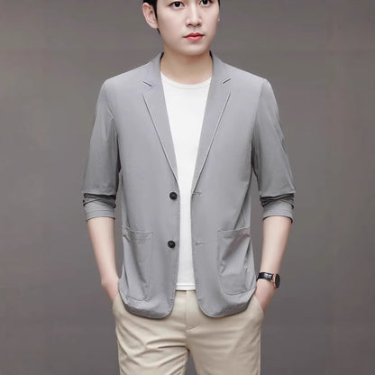 Ice Silk Men's Lightweight Casual Stretch Suit GlamzKart