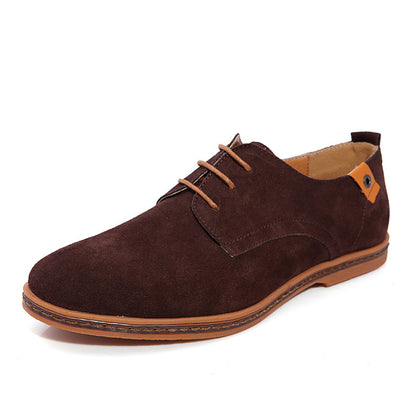 Personality Men's Casual Suede Shoes Brown GlamzKart