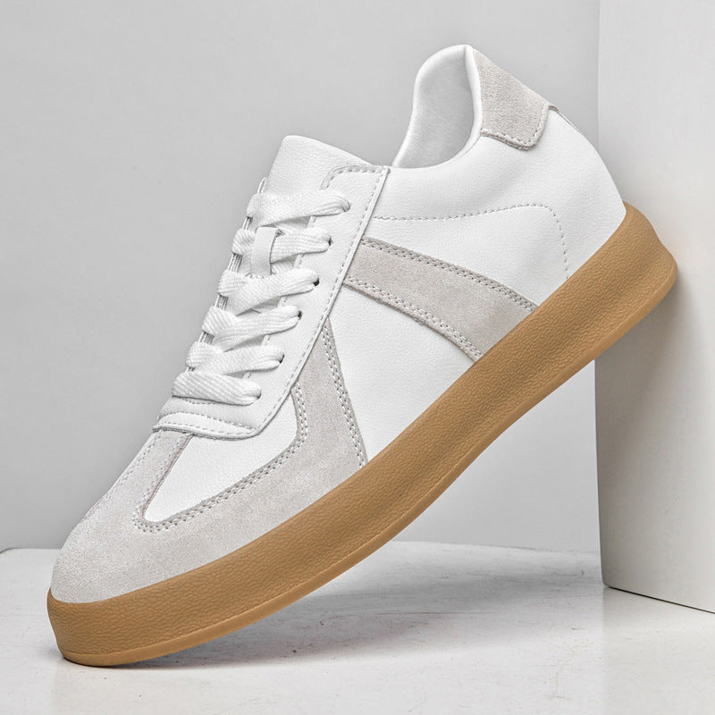 Men's Retro Color Matching Casual Fashion Sneakers White And Gray GlamzKart
