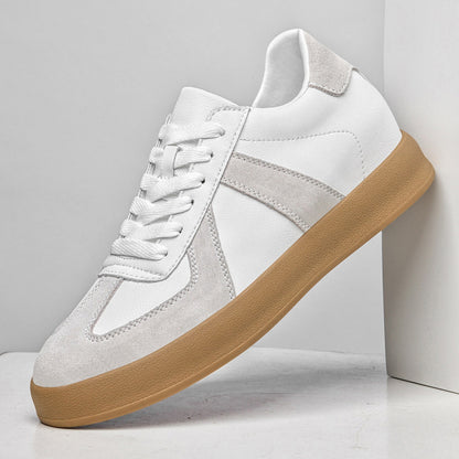 Men's Retro Color Matching Casual Fashion Sneakers White And Gray GlamzKart
