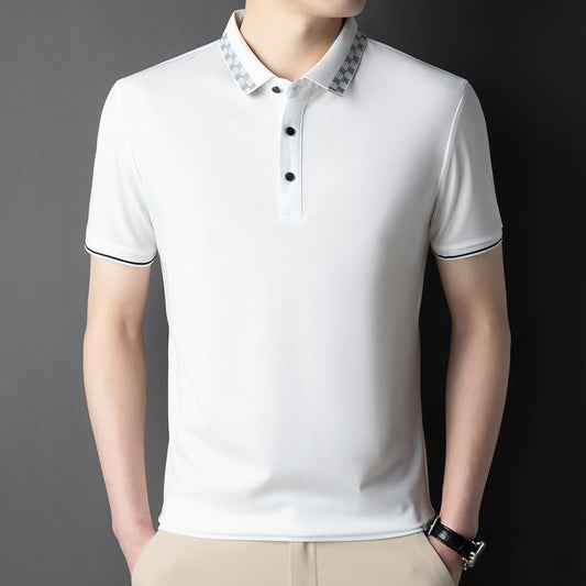 Men's Short-sleeved T-shirt Clothing For Middle-aged Dad Loose Casual GlamzKart