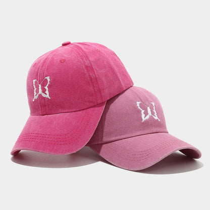Soft Top Casual Peaked Cap Butterfly Embroidered Sun Hat GlamzKart