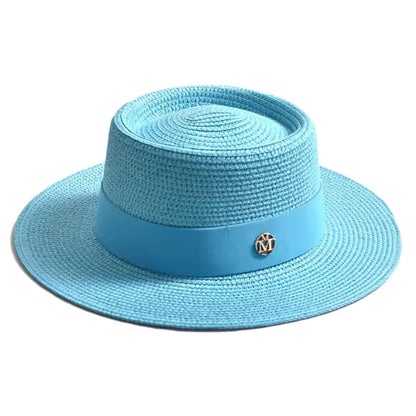 Foldable Beach Seaside Vacation Sun Hat Blue M GlamzKart