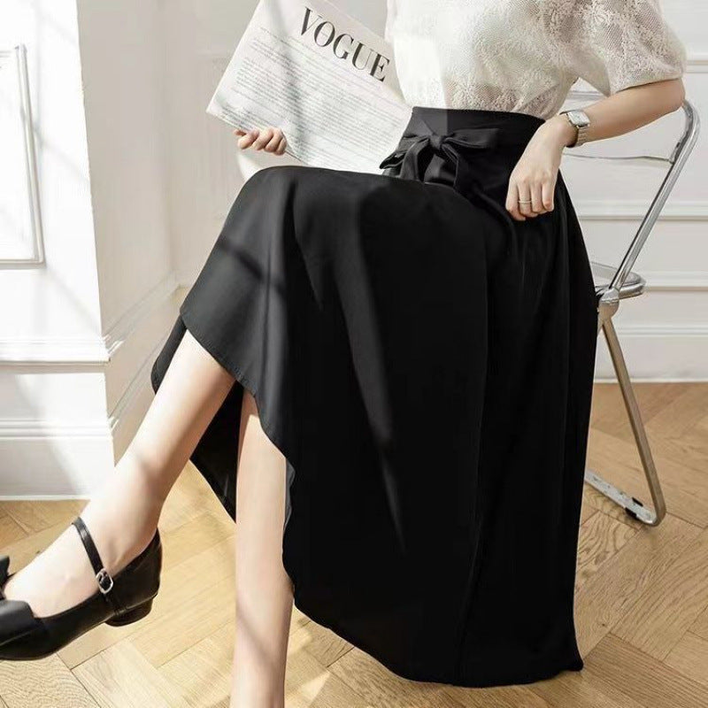 A- Line Skirt Draping Large Hem Mid-length Skirt GlamzKart