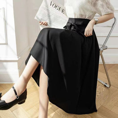 A- Line Skirt Draping Large Hem Mid-length Skirt GlamzKart