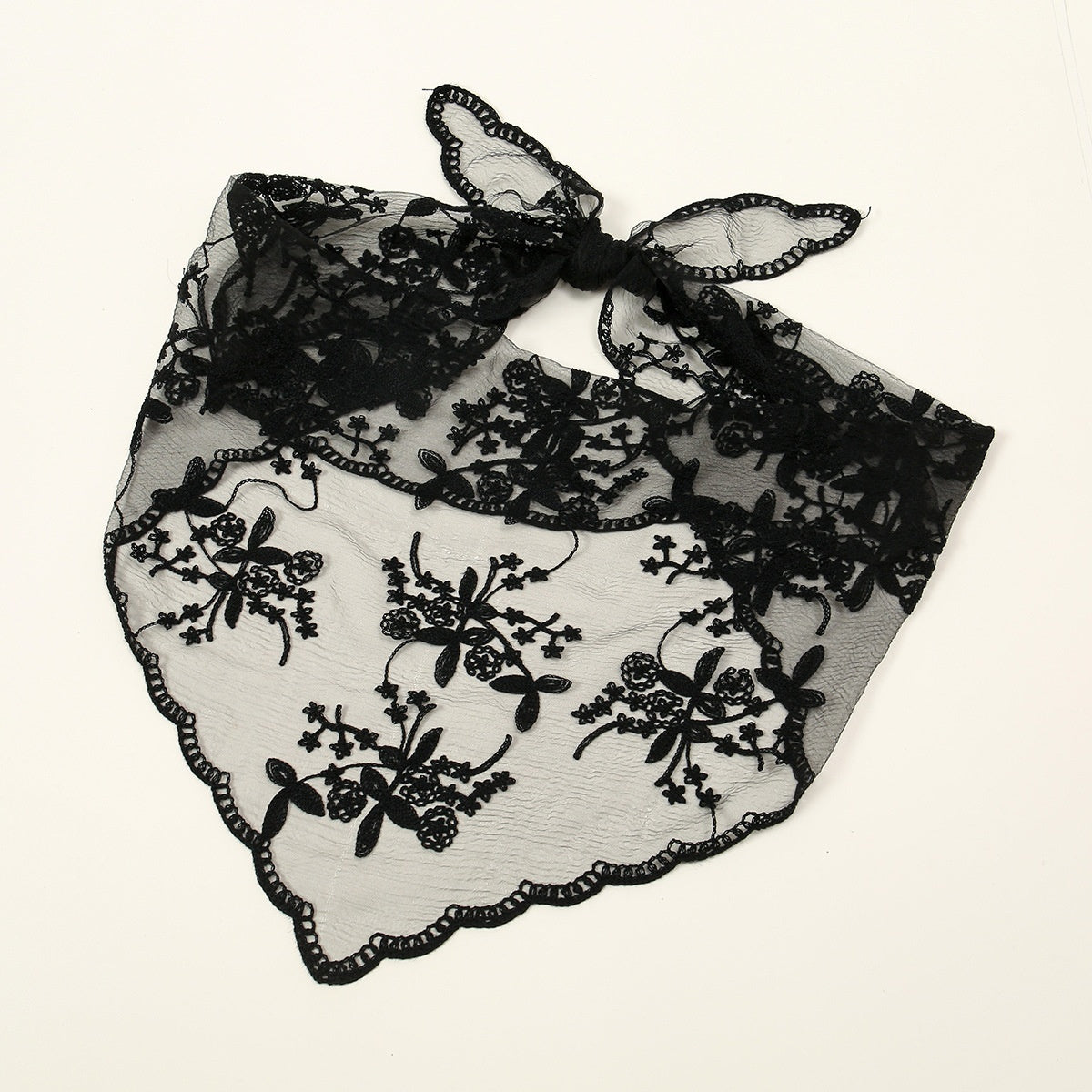 Embroidered Nylon Embroidered Decoration Shawl Scarf GlamzKart