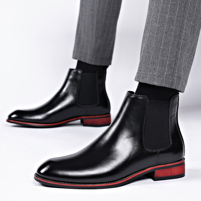 Chelsea Boots Men's Autumn Breathable Pointed Toe GlamzKart
