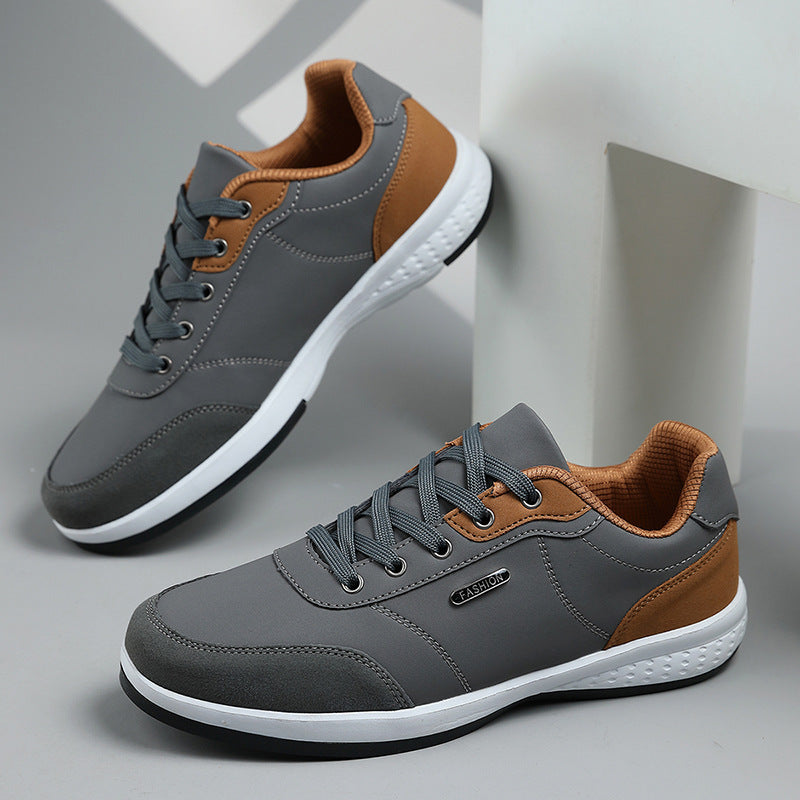 Fashion Men's Casual Sneaker Plus Size Running Shoes Dark Gray Brown GlamzKart