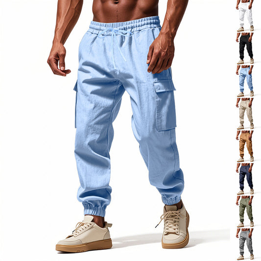 Loose Multi-pocket Workwear Ankle Banded Slacks GlamzKart