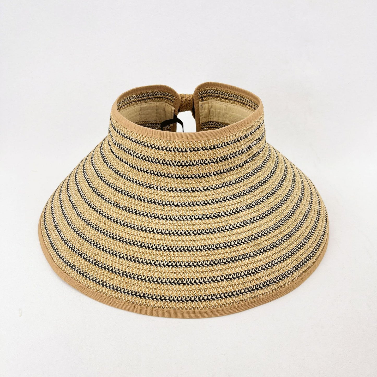 Summer Sun Hat Children Sun-proof And Breathable Straw Hat Portable Outdoor Mixed Coffee Color M GlamzKart