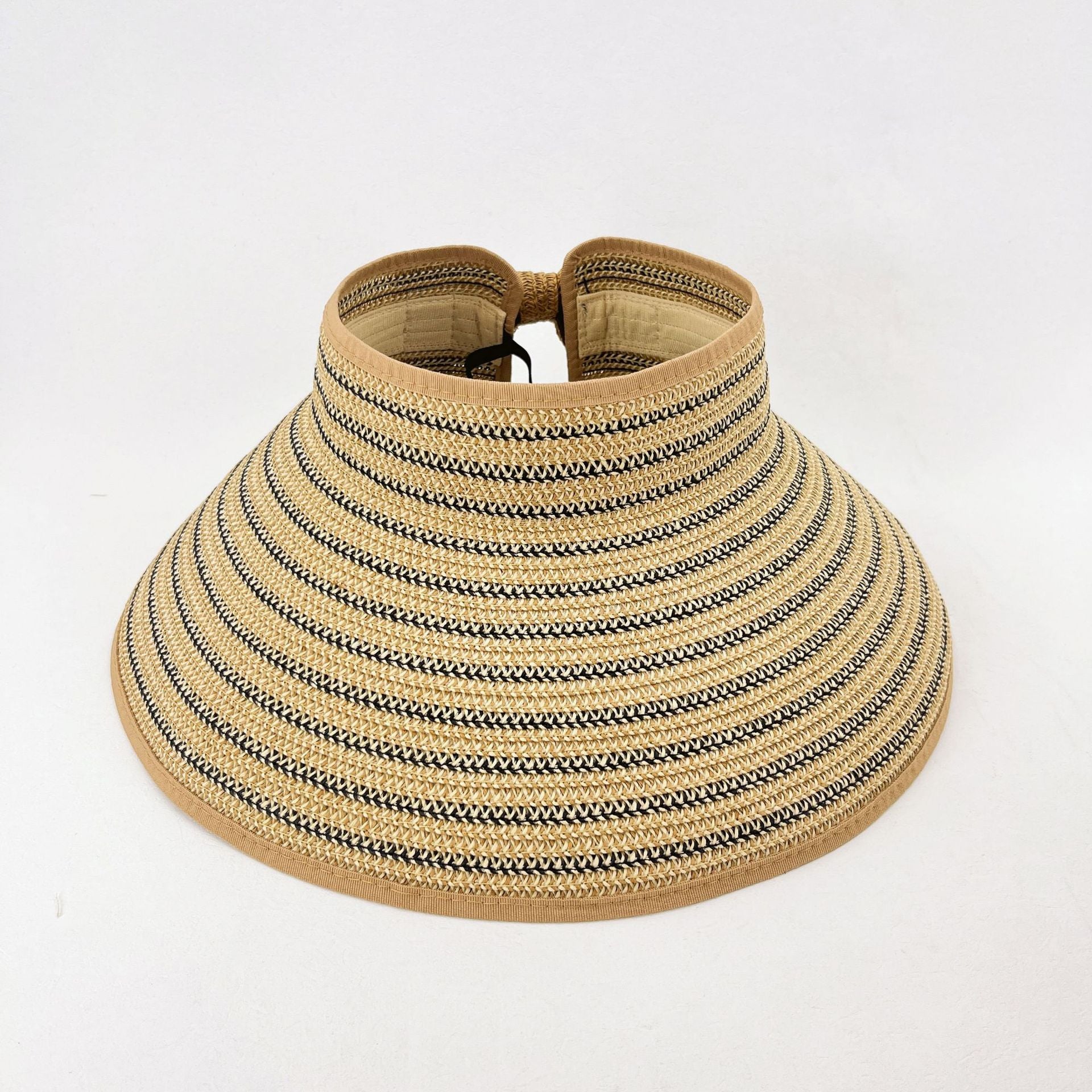 Summer Sun Hat Children Sun-proof And Breathable Straw Hat Portable Outdoor Mixed Coffee Color M GlamzKart