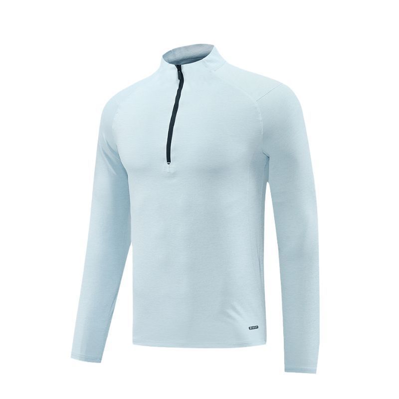 Sun Protection Long Sleeve T-shirt Men's Sports Fitness T-shirt Light Blue GlamzKart
