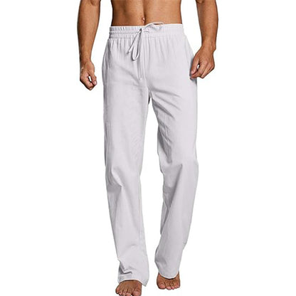 Cotton And Linen Loose Elastic Drawstring Waist Trousers GlamzKart