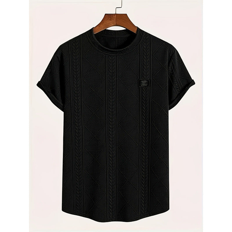 Geometric Embroidery Casual Short Sleeve GlamzKart