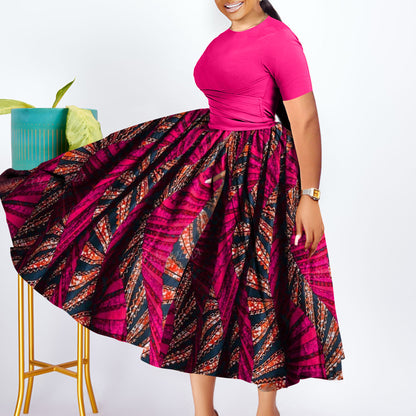 Fashionable Elegant Pleated Swing Ladies Dress GlamzKart