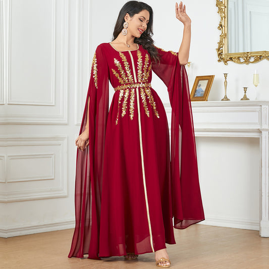 Arab Women's Robe Super Long Sleeve Muslim Dress GlamzKart