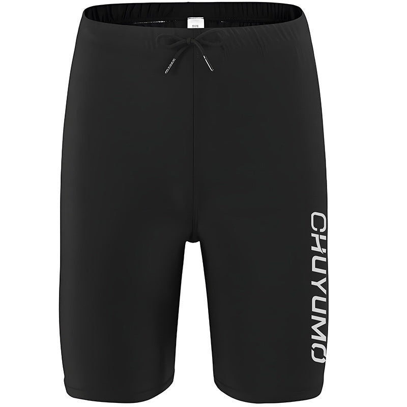 Surfing Suit Men's Long-sleeved Swimsuit Quick-drying Black Cropped Pants GlamzKart