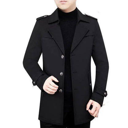 Coat New Spring Middle-aged Suit Jacket Black GlamzKart