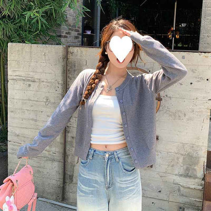 Women's Yellow High-grade Small Sweaters Cardigan