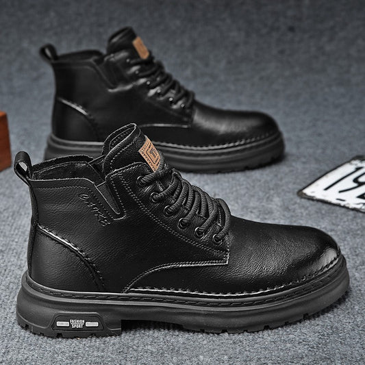 Martin Boots Thick-soled Mid-top Retro Easy Matching Casual GlamzKart