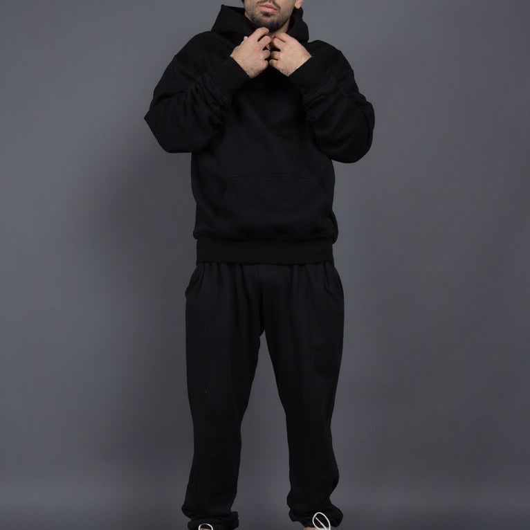 Men's Casual Loose Solid Color Hooded Sweatshirt Pants GlamzKart