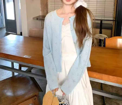 Hollow Sun Protection Sweater Women's Overall Spring Sling Outer Tops