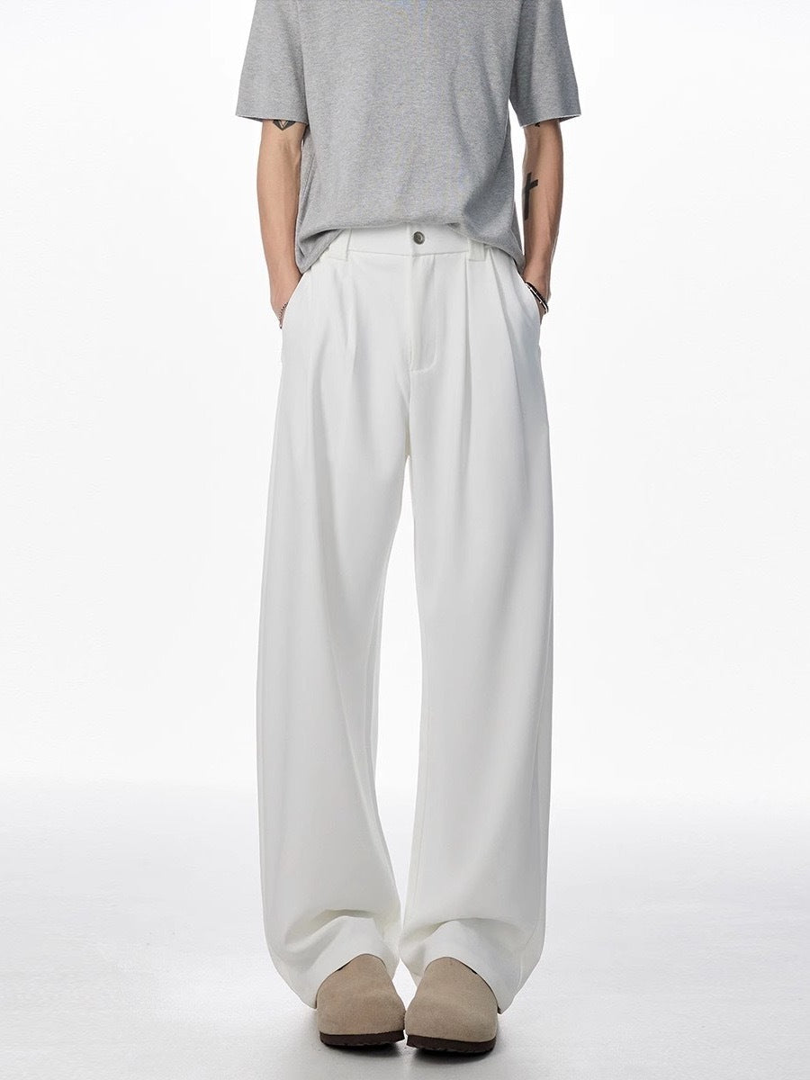 Fashion Personality Drape Ice Silk Leggings Men White GlamzKart
