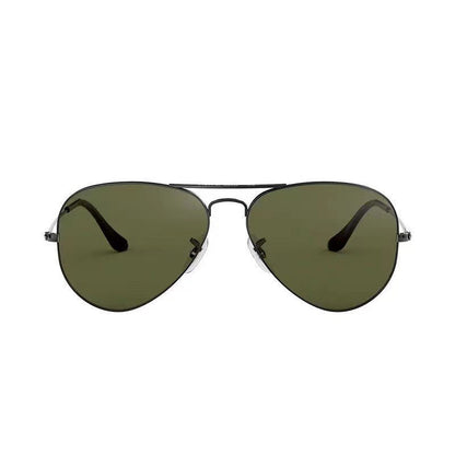 Tempered Glass Sunglasses UV Protection Glasses Black Frame Green Suit GlamzKart