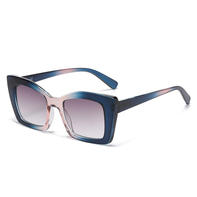 Large Frame Progressive Color Female HD Presbyopic Glasses For The Elderly Plain Blue GlamzKart
