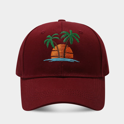 Beach Sun Protection Sun Hat Amazon Hot Sale Baseball Cap Wine Red Adjustable GlamzKart