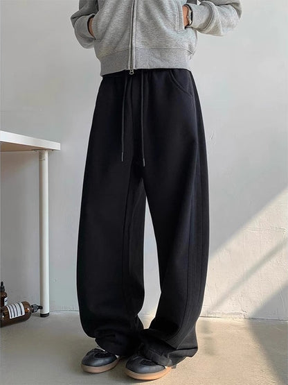 Personality American Retro Casual Pants Men Black GlamzKart
