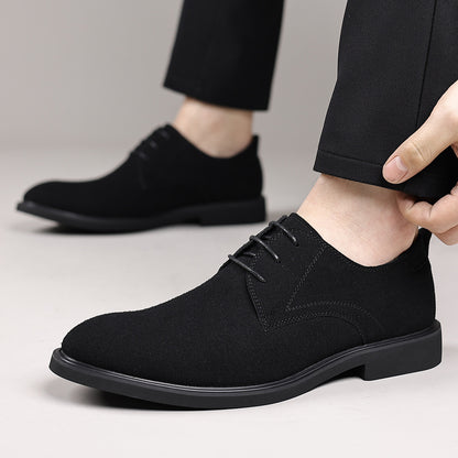 Fashion British Suede Leather Work Shoes Men Black GlamzKart