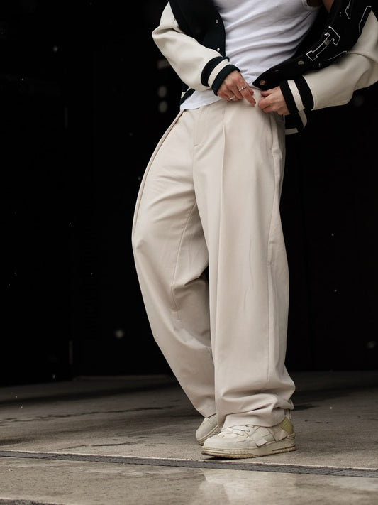 High-waisted Pleated Casual Pants GlamzKart